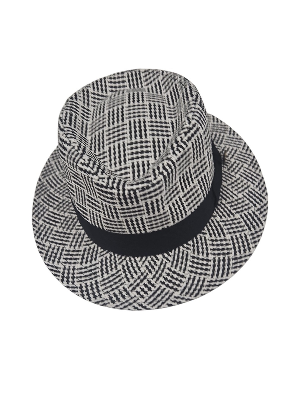 STEVEN LAND MENS "LUCIA" BLACK- WHITE FEDORA CRUSHABLE FEDORA HAT. SH-112. - Picture 5 of 7